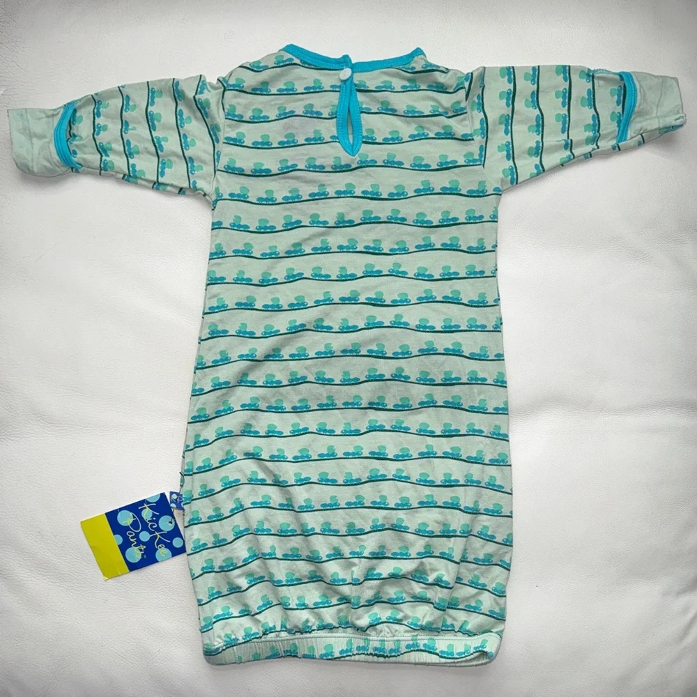 NWT Kickee Pants Gown Baby Pajamas Aloe Print Layette l 3-6 month